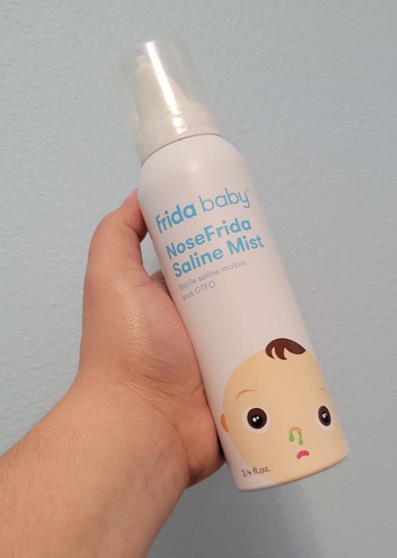  Frida Baby NoseFrida Saline Mist  Baby Saline Nasal Spray to  Soften Nasal Passages for Use Before NoseFrida The SnotSucker, 3.4 fl.oz. :  Health & Household