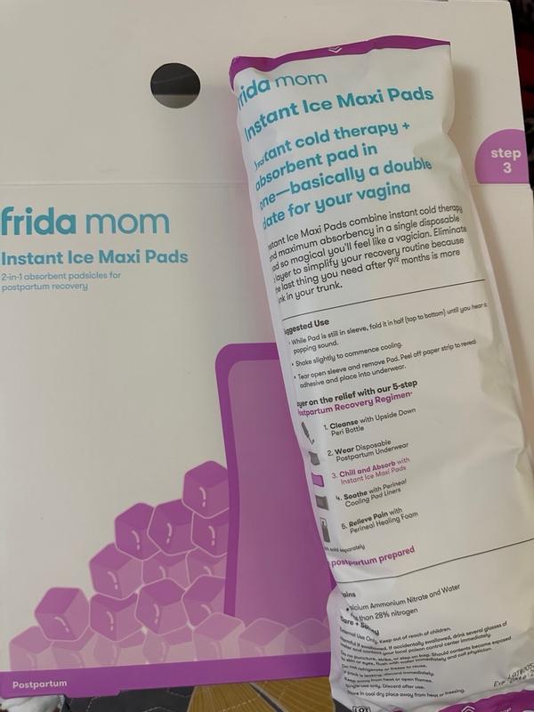 New - Frida Mom Instant Ice Maxi Pads 7 Instant Pads - Fast Ship Missing 1  Pad