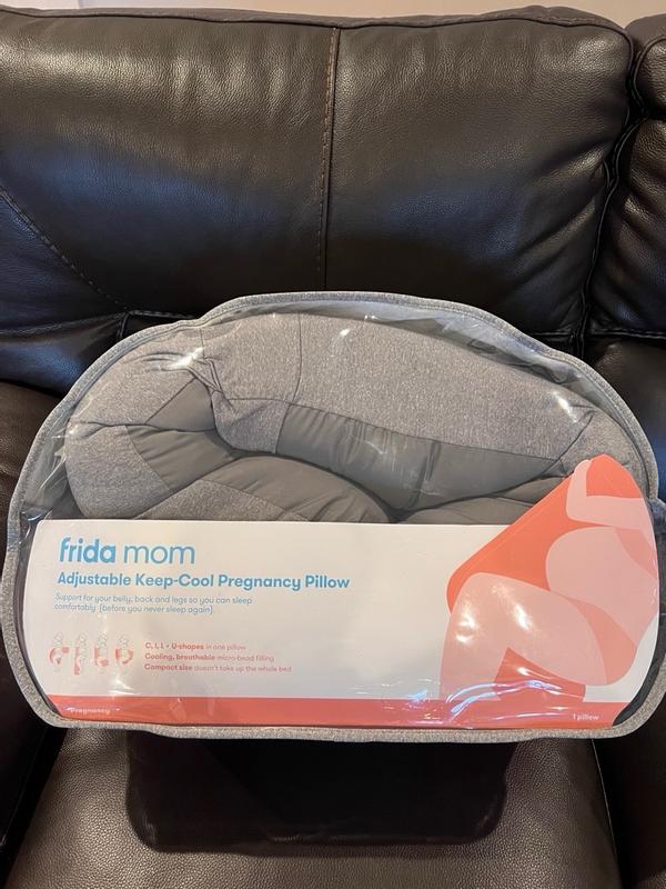 Frida Mom Keep Cool Adjustable Pregnancy Body Pillow with Micro-Bead  Filling, Gray