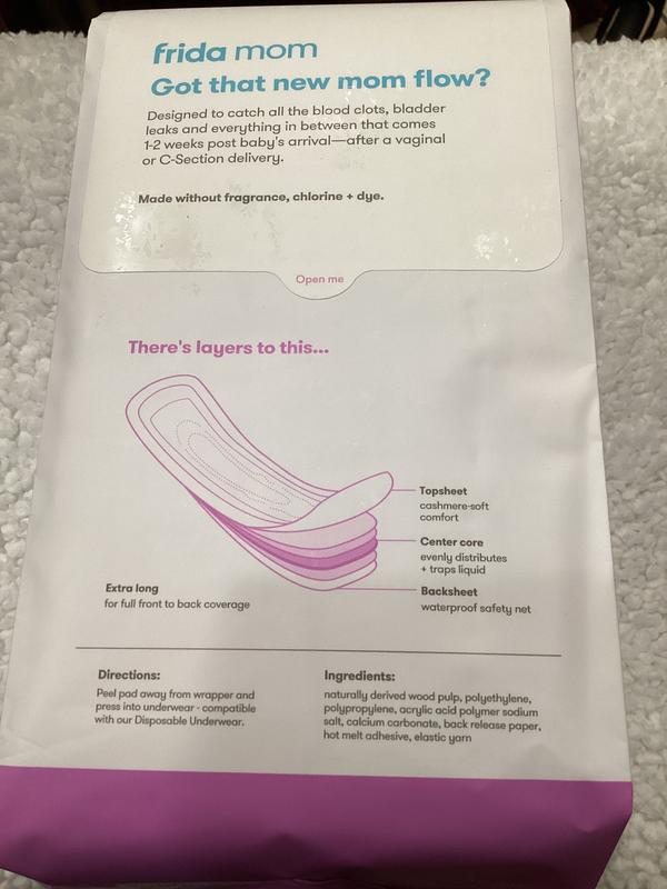 Frida Mom Postpartum Maternity Catch-All Pads for Maximum Absorbancy - 18  ct, White