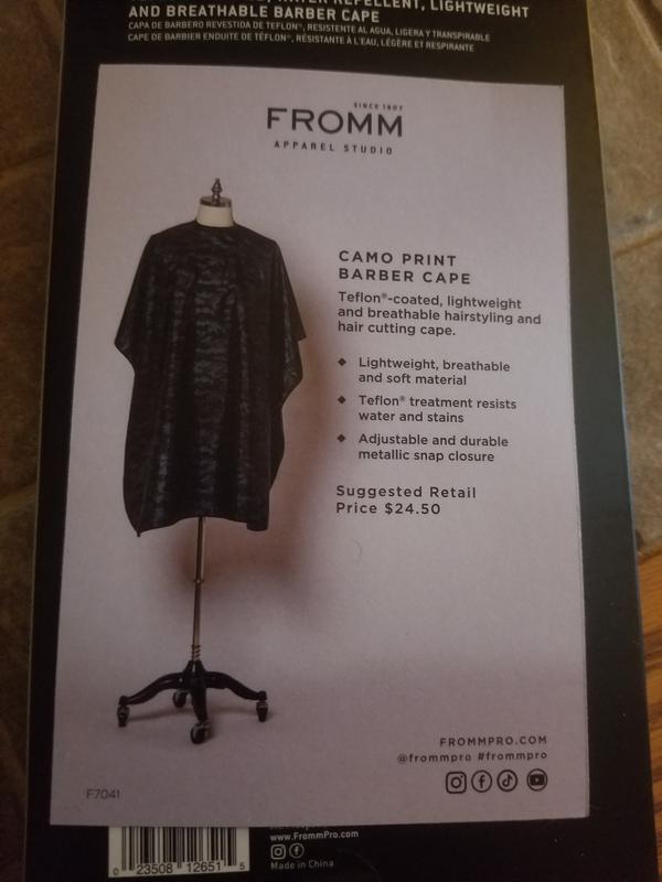 Fromm Premium Camo Barber Cape - Black