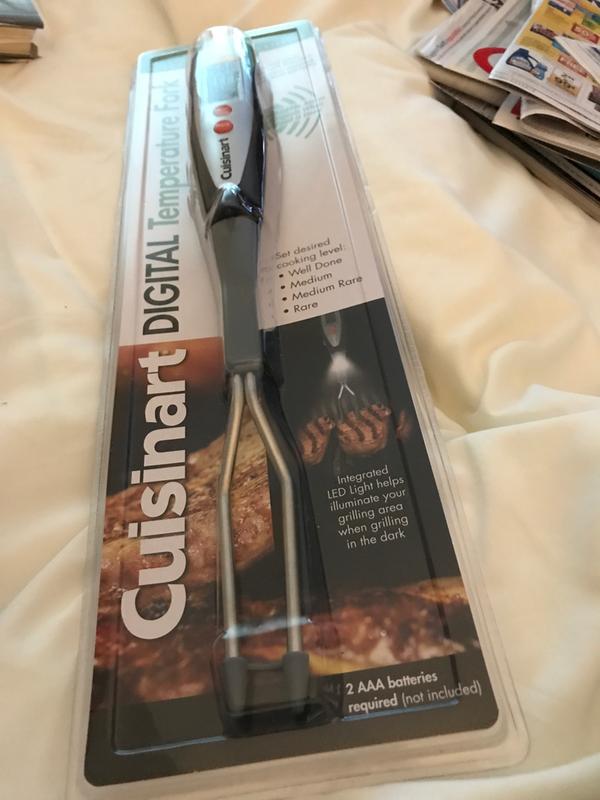 Cuisinart Stainless Steel 2-Prong Fork with Digital Thermometer in
