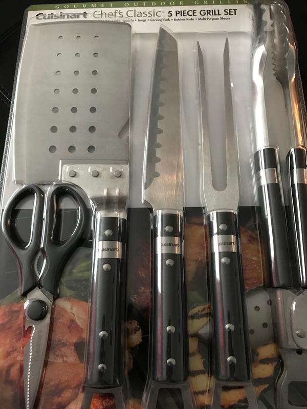 Cuisinart Chef's Classic 5-Piece Grill Set 5-Pack Stainless Steel Tool Set  at
