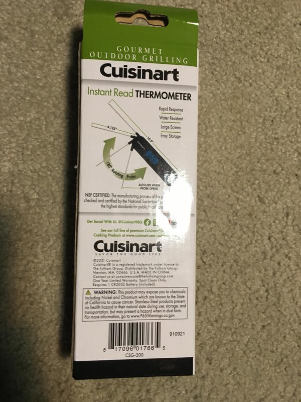 CUISINART FOLDING THERMOMETER (Back)