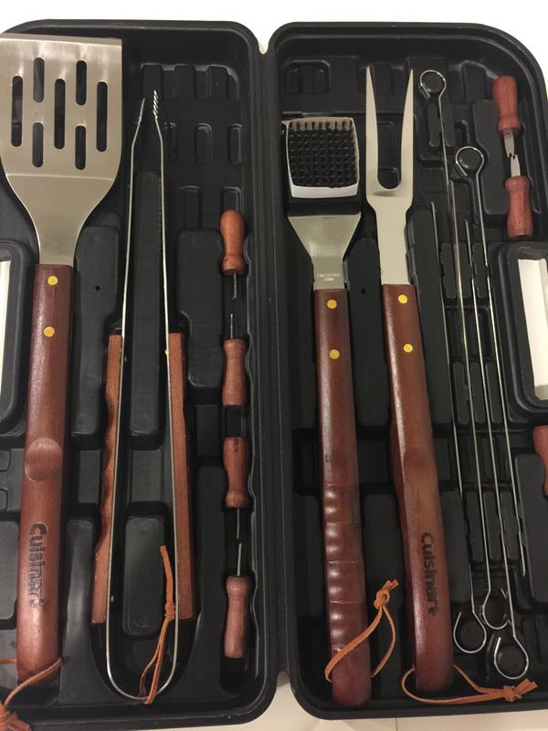 Cuisinart 13 piece clearance wooden grill tool set