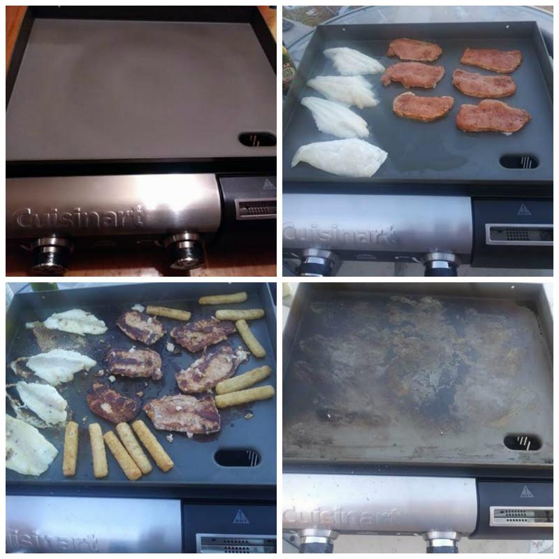 Cuisinart out of the box first time cooking food before and after pictures. Cooking Fish, Fish Sticks and pork chops