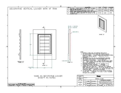 Fypon | Decorative Louver Vertical with Flat Trim Attached