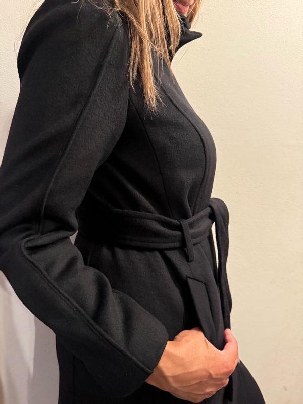 Customer photo for "Tall-girl perfection! 🖤 Warm, polished, beautifully long & Wisconsin-winter ready. ❄️ A total keeper!"