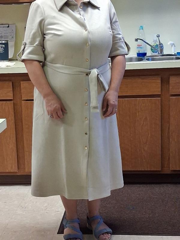 Customer photo for "A beautiful dress, perfect for fall weather."