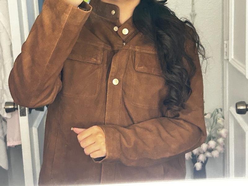 Customer photo for "Cole Haan suede jacket"