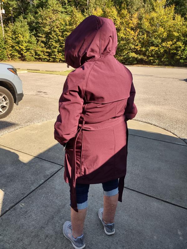 Tommy Hilfiger Women's Hooded Belted Raincoat