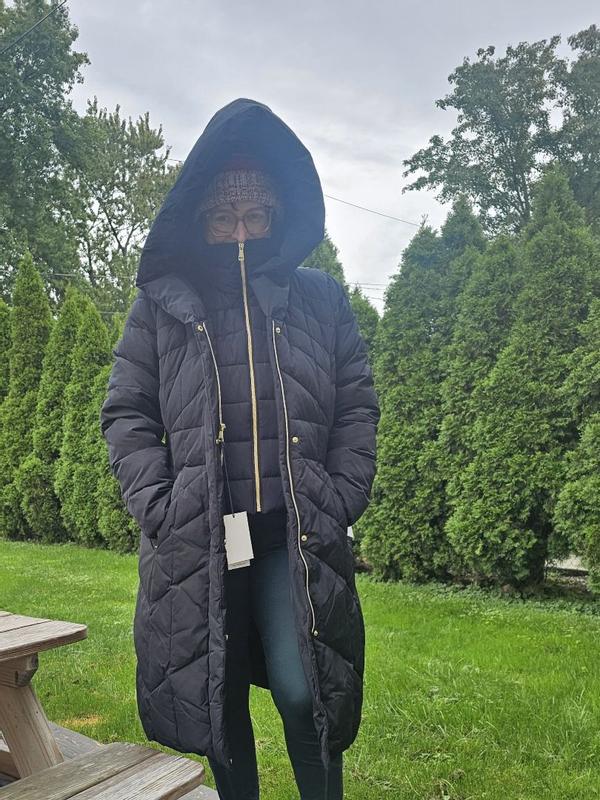 Cole Haan Signature Taffeta Puffer Coat with Quilted Zip Bib