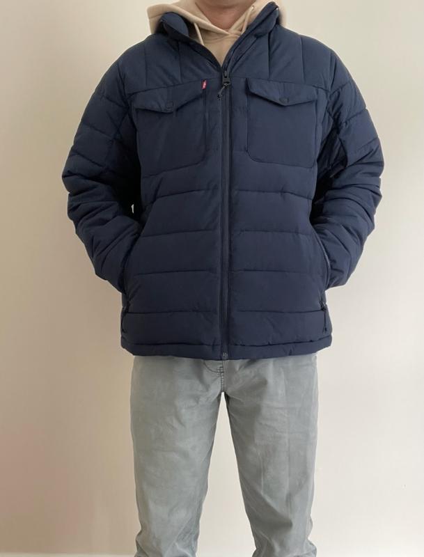Customer photo for "Perfect everyday coat that you don’t have to worry about taking off because of its compactness, but still warm enough for cold days."
