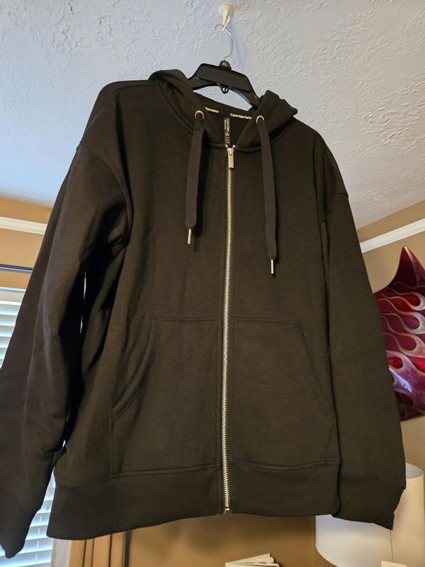 売れ筋商品|||カルバンクライン カットソー トップス レディース Women's Fleece Long-Sleeve Zip-Front Hoodie Black Calvin Klein Womens Ruched Long Sleeve Zip Front Hoodie