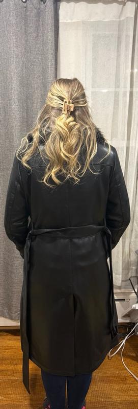 Customer photo for "Long and warm for cooler nights. Detachable fur neckline!"
