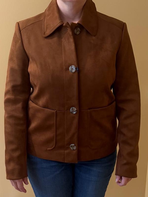 Customer photo for "Nice Quality but Boxy Fit for Petite Height"