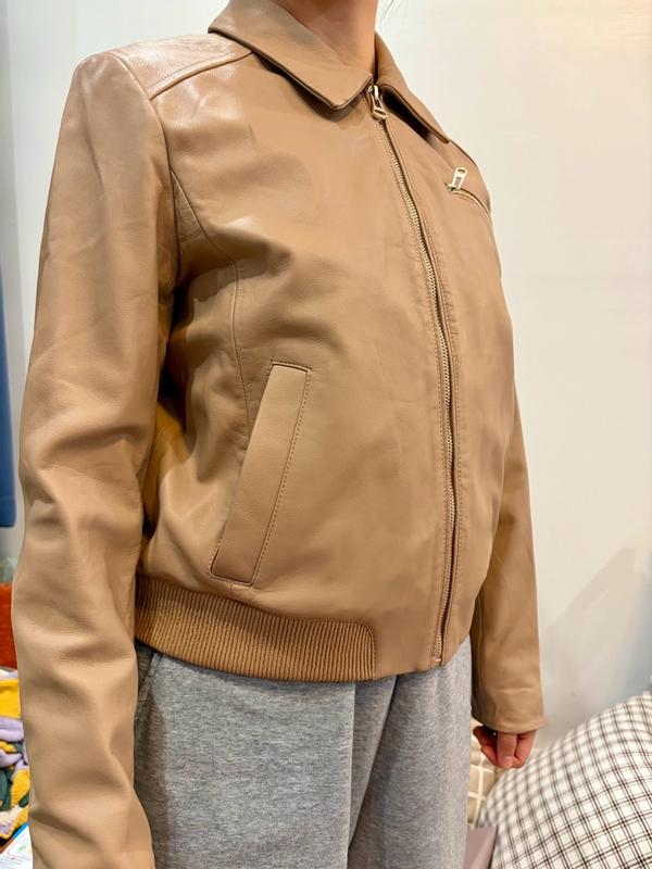 Customer photo for "Stylish Real Lamb Leather Jacket"