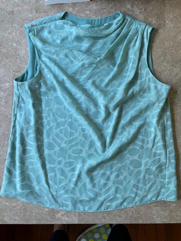 Customer photo for "Beautiful top, just size up"