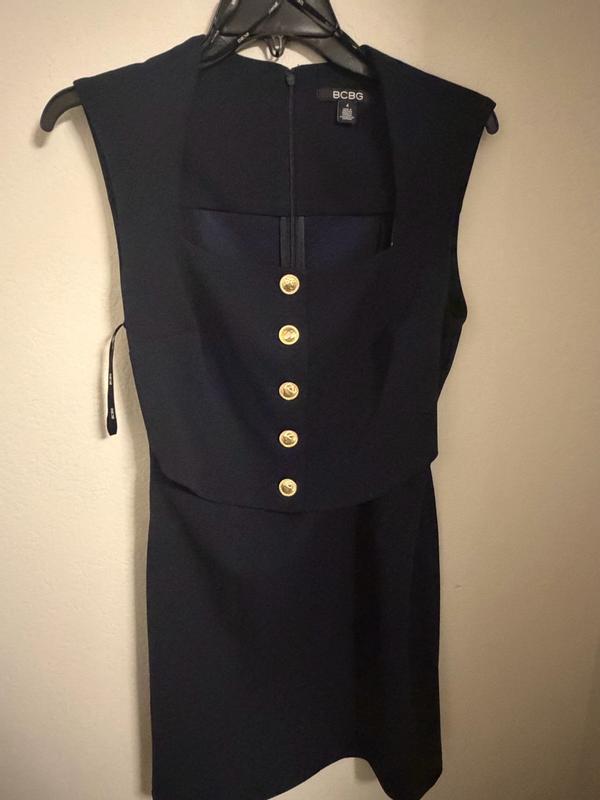 BCBG Women's Crepe Square Neck Button Front Two-Piece Dress - Macy's