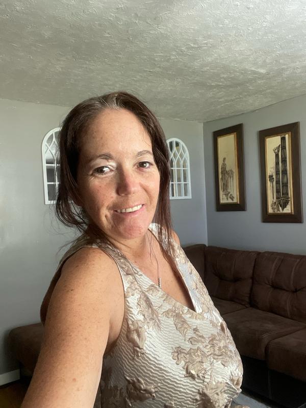 Customer photo for "Comfortable, easy to put on and take off. Beautiful dress"