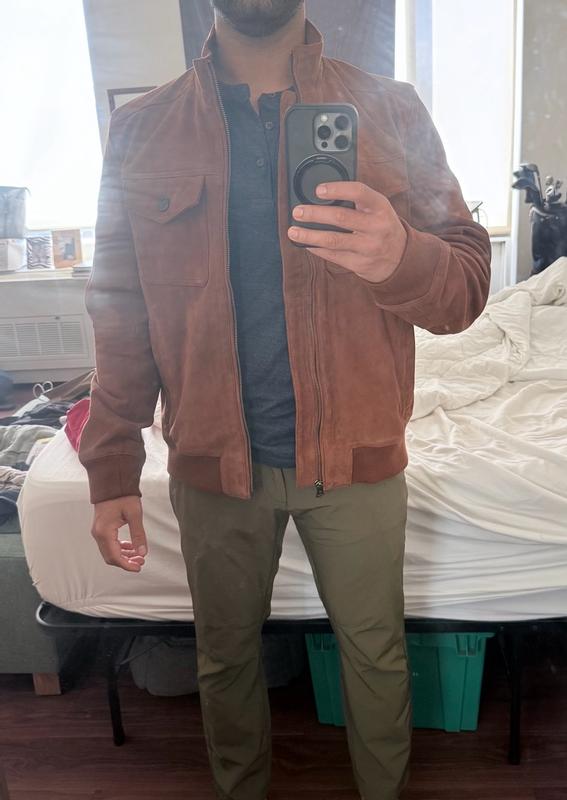 Customer photo for "Stylish leather jacket that can elevate any outfit"