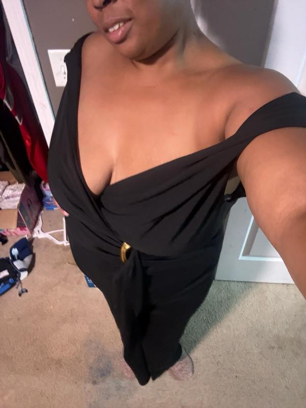 Customer photo for "Elegant, flattering black dress"