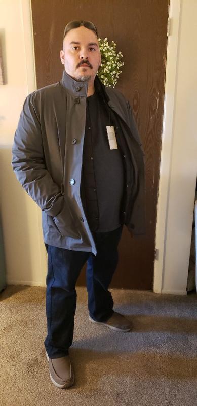 Customer photo for "A very sleek 3 in 1 raincoat from cole haan"