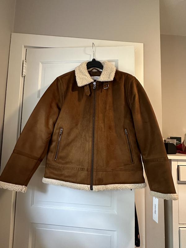 Calvin Klein Men's Classic Faux Shearling B-3 Bomber Jacket