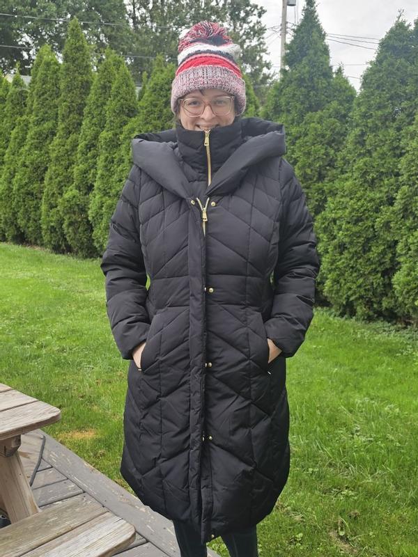 Cole Haan Signature Taffeta Puffer Coat with Quilted Zip Bib