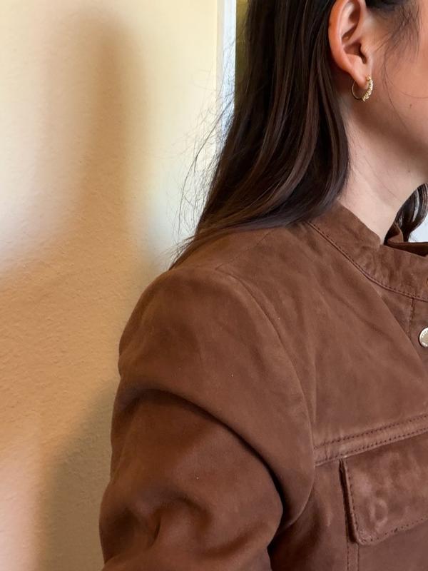 Customer photo for "So in love with this Cole Haan Tracker Suede Jacket"