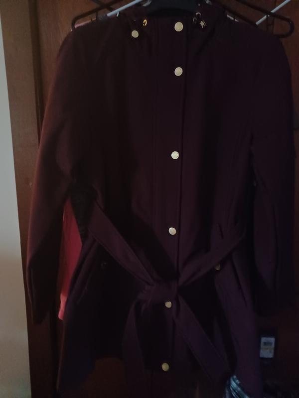 Woman's Hooded Belted Raincoat