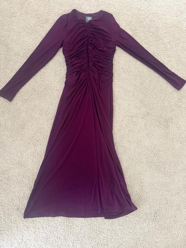Customer photo for "The fit of the dress is flattering and the color is beautiful."