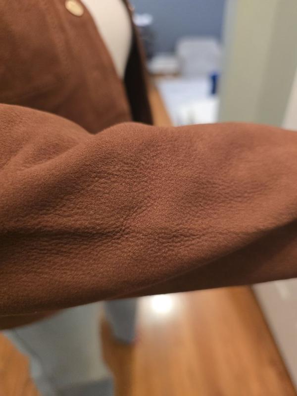 Customer photo for "Great suede jacket for fall"