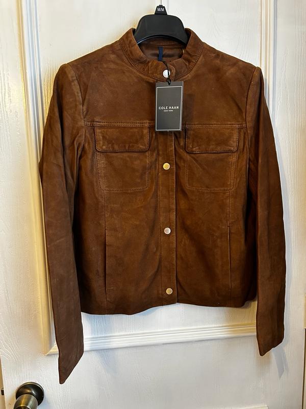 Customer photo for "Cole Haan suede jacket"