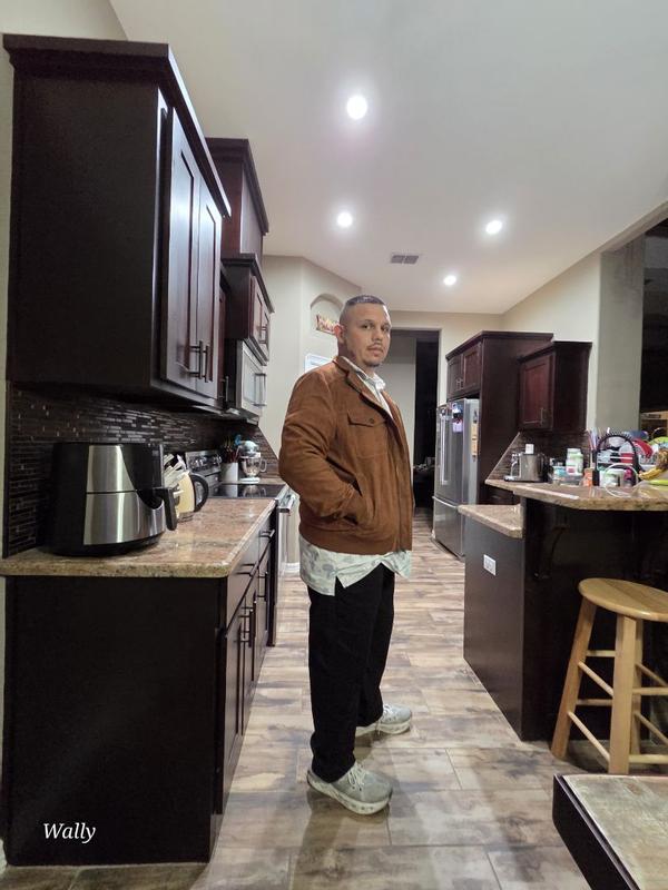 Customer photo for "Cole Haan definitely outdid themselves with this smooth bomber jacket!"