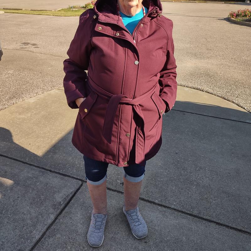 Tommy Hilfiger Women's Hooded Belted Raincoat