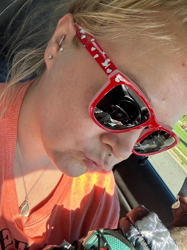 Polarized Red Hello Kitty Sunglasses with Black Lenses