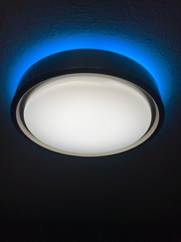 KODA 1 Light 14.2 in Brushed Chrome LED Flush Mount Light with Motion Sensor ENERGY STAR LM57176 1 at Lowes