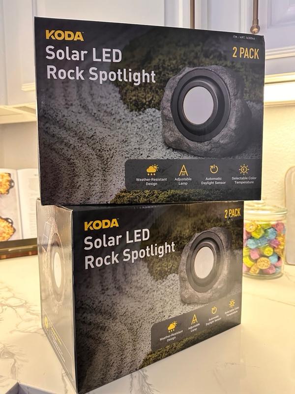 KODA Solar LED Rock Spotlight 4 Pack Illuminate Your Garden