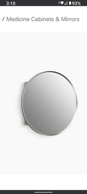 KOHLER Verdera 23.625-in x 23.625-in Surface/Recessed Mount Matte Black Mirrored Round Medicine Cabinet
