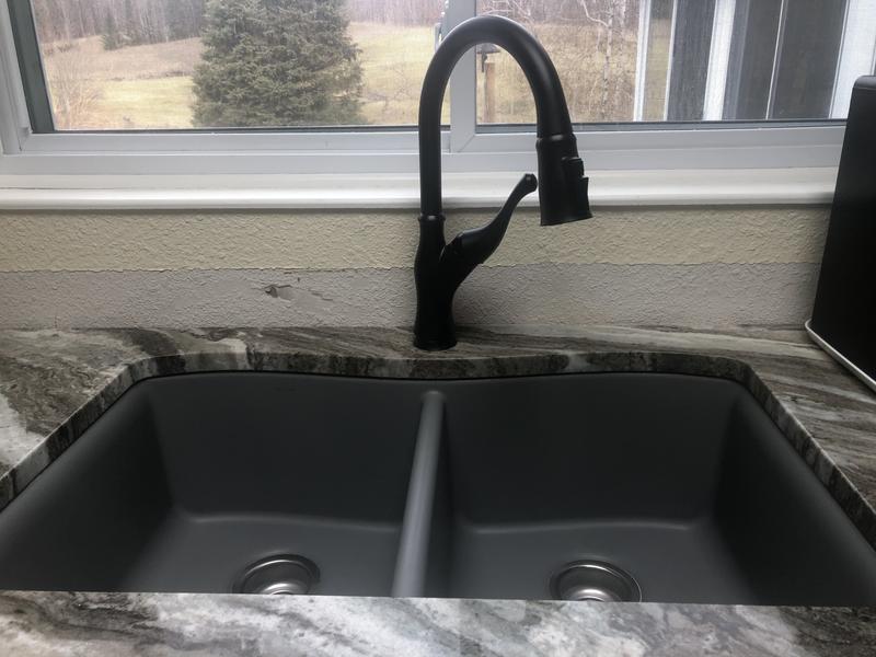 Kohler K-28003-1-CM1 Matte Black Kennon 25 x 22 x 10-5/8 Neoroc Top-mount/undermount Single-Bowl Kitchen Sink