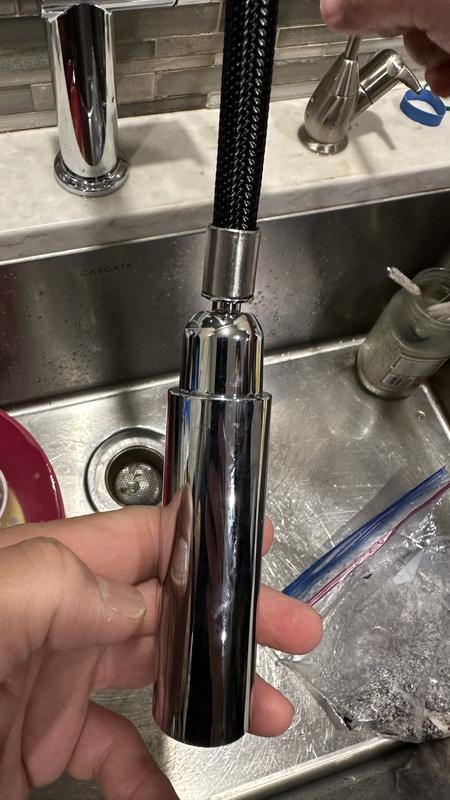 Plastic spray head with pivot joint