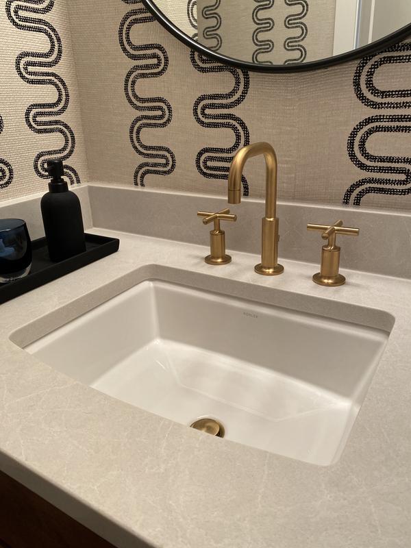 Kohler K-14410-3-2MB Purist Bathroom Sink Faucet, Widespread Low Cross  Handles and Low Spout, Vibrant Brush Moderne Brass キッチン