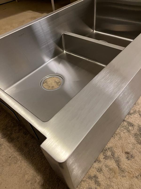 KOHLER Strive Farmhouse Apron Front 35.5-in x 21.25-in Stainless Steel ...