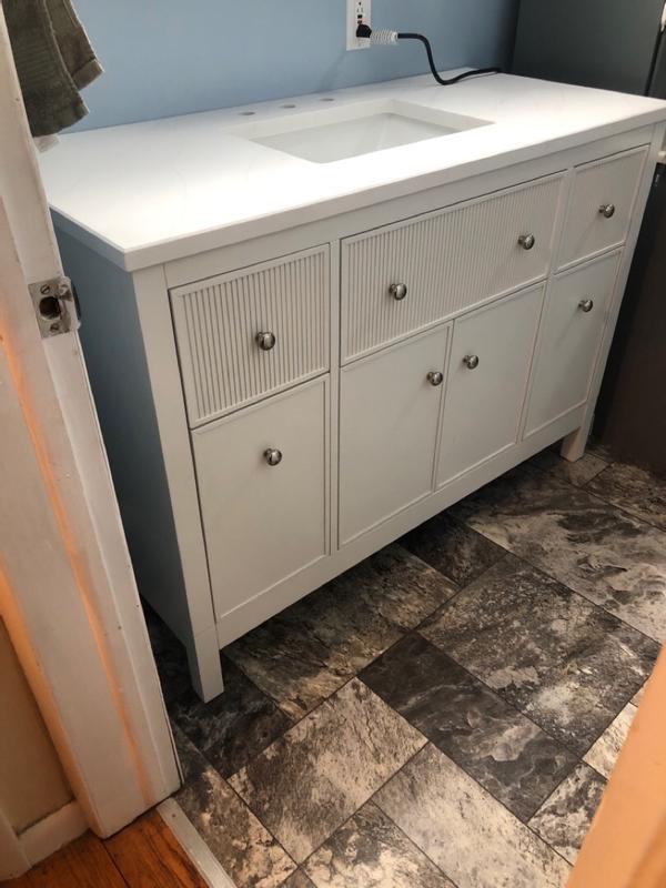 KOHLER Malin 73in. Double Sink Freestanding White Bath Vanity with White Quartz Top Assembled