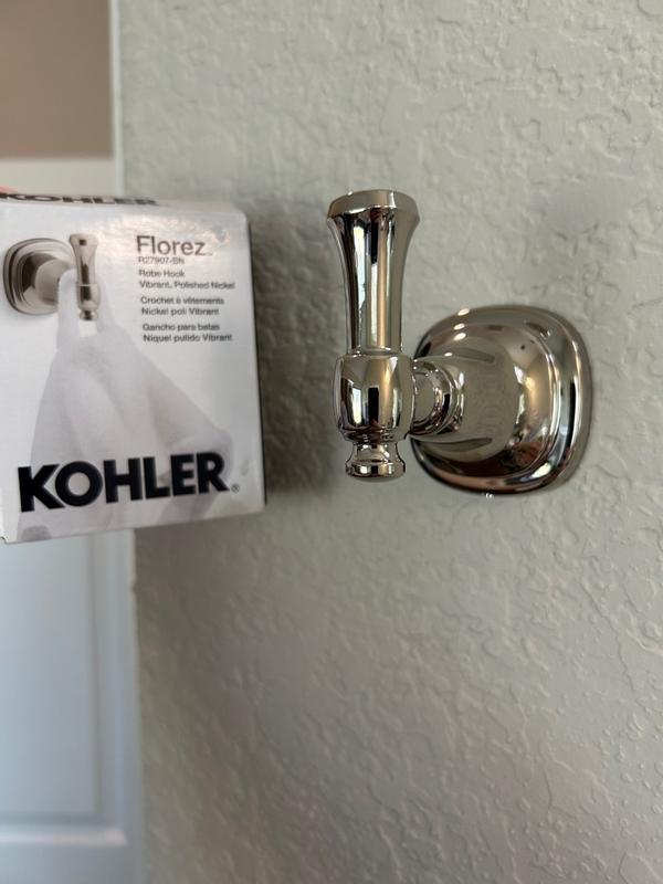 KOHLER 247361 Robe Hook, Vibrant Brushed Nickel - Bath Towel Hooks