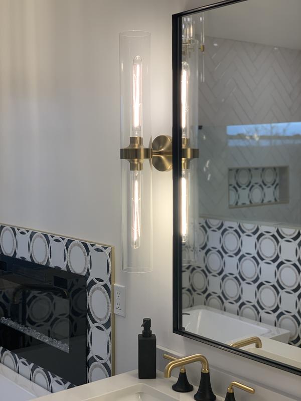 KOHLER Purist 22 in. 2-Light Wall Sconce in French Gold 27263-SC02