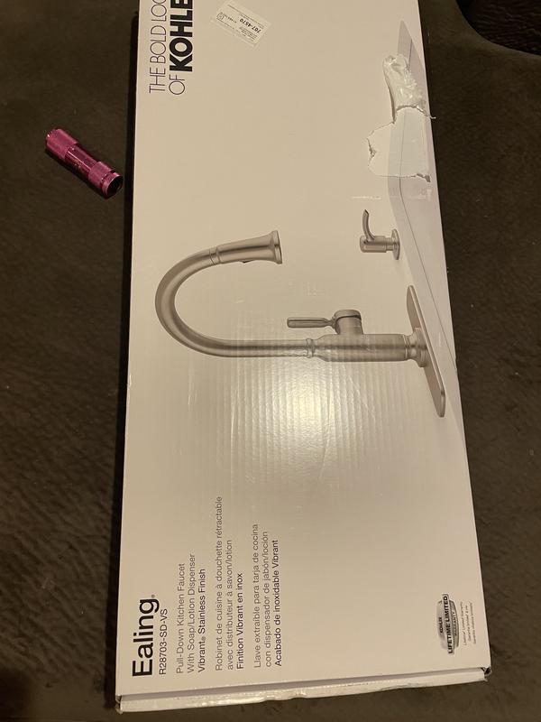 KOHLER Ealing Matte Black Single Handle Deckmount Pulldown Kitchen