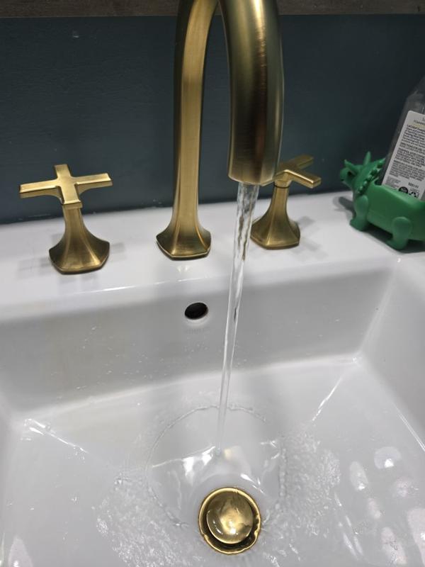 KOHLER VibrantBrushedModerneBrass 2 -Handle Cross Bathroom Sink Faucet ...
