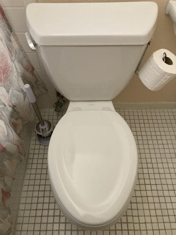 KOHLER K-4647-96 Stonewood Molded Matched Plastic Hinges Elongated Toilet Seat 